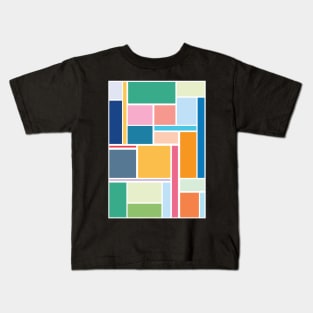 Modern Colorful Abstract Geometric Pattern Graphic Design Kids T-Shirt